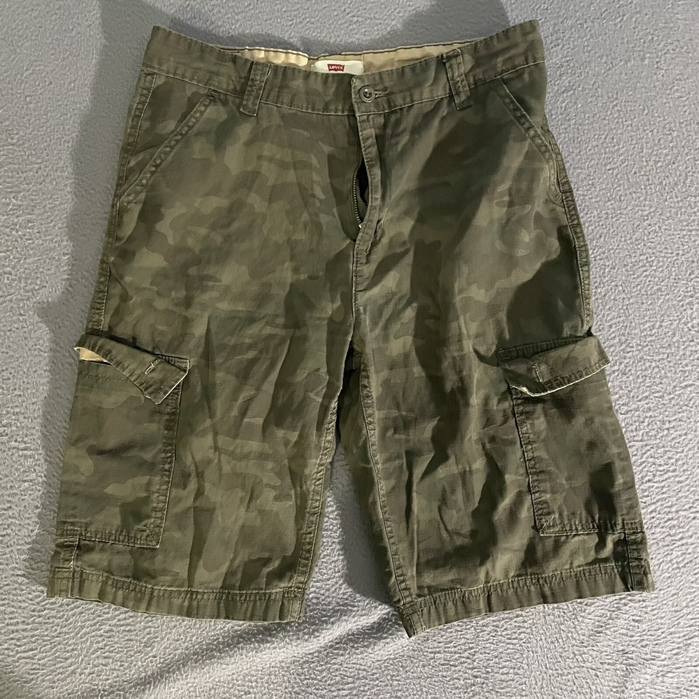 Levi's Shorts Kids Boys 20 Reg Cargo Camo Green Youth Actual 30x12